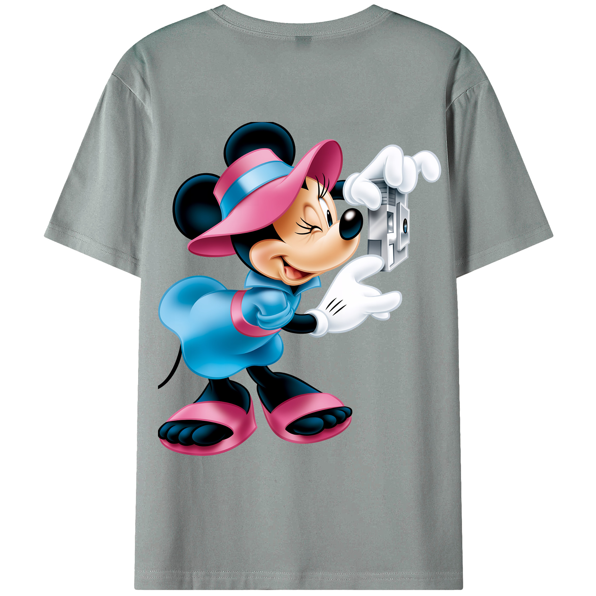 （画像用） ミッキーマウス Mickey Mouse 綿100％ メンズ半袖Tシャツ（バックプリント） 通気性